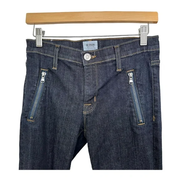 Hudson Charlotte Moto Super Skinny Jeans Dark Wash Style WM493DIF Size 26 - Picture 7 of 16